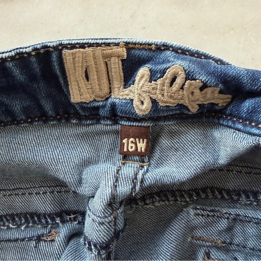 Kut From The Kloth Bootcut Mid Rise Flare Medium Wash Stretch Denim Jeans 16W - Picture 6 of 10
